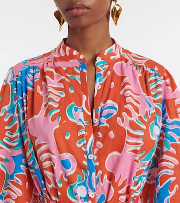 Robe chemise Cathy imprimée en coton | Poupette St Barth