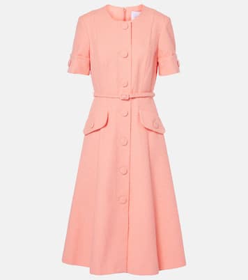 Cotton and linen-blend midi dress | Carolina Herrera
