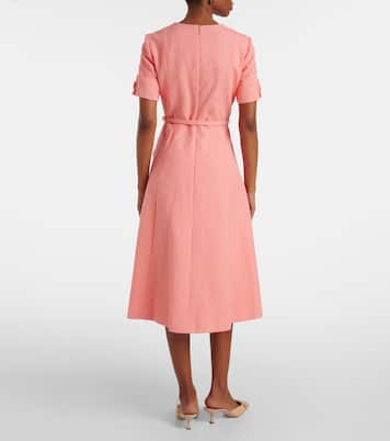 Cotton and linen-blend midi dress | Carolina Herrera