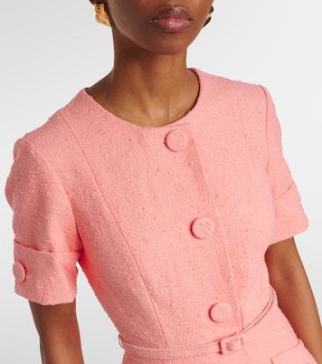 Cotton and linen-blend midi dress | Carolina Herrera