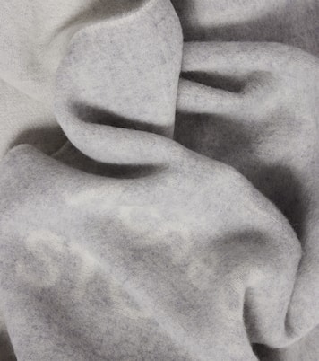 Fringed logo wool jacquard scarf | Acne Studios