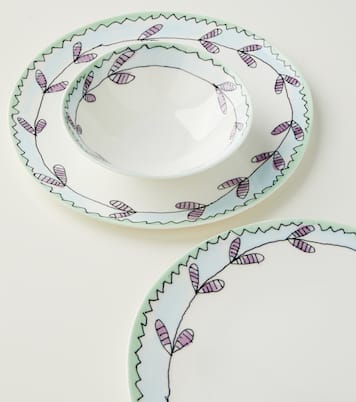 Midnight Flowers Blossom Milk porcelain breakfast set by Marni | Serax