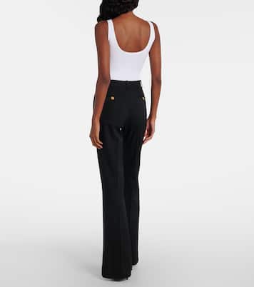 Logo ribbed-knit body suit | Versace