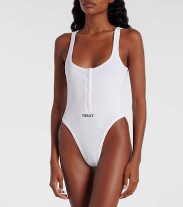 Logo ribbed-knit body suit | Versace