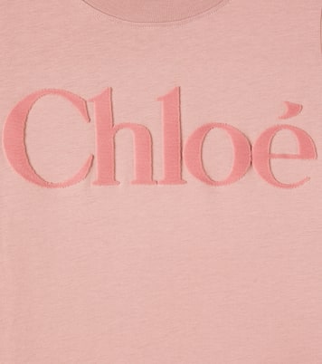 T-shirt in jersey di cotone con logo | Chloé Kids