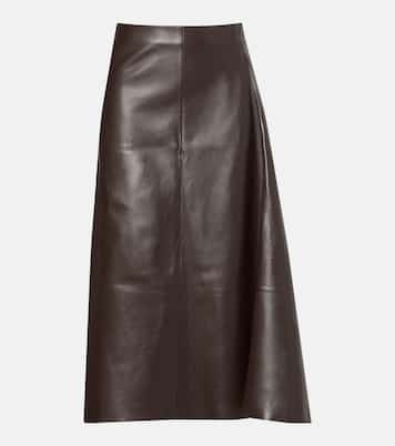 Hedora leather midi skirt  | The Row