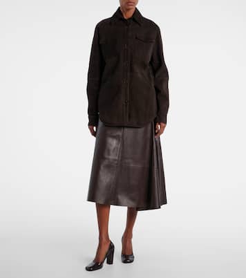 Hedora leather midi skirt  | The Row