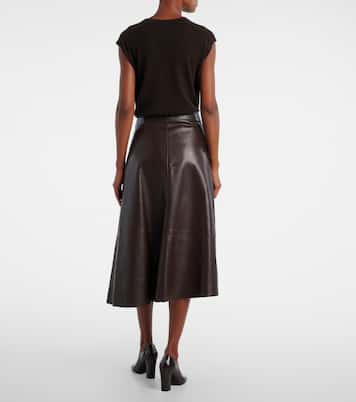 Hedora leather midi skirt  | The Row