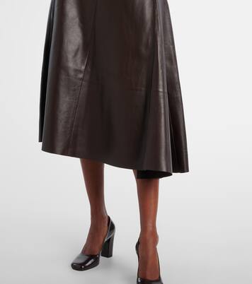 Hedora leather midi skirt  | The Row