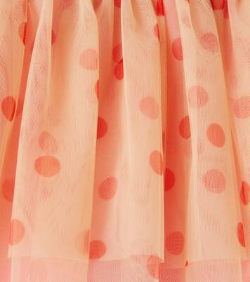 Polka-dot tulle and cotton-blend skirt | Mini Rodini