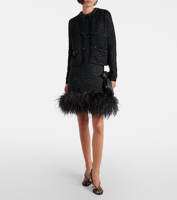 Verziertes Minikleid Novara mit Federn | Max Mara