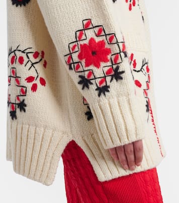 Embroidered wool-blend cardigan | Moncler Grenoble