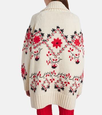 Embroidered wool-blend cardigan | Moncler Grenoble