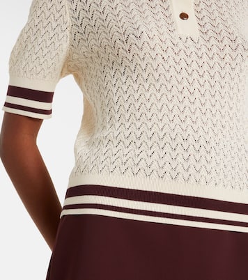 Cotton pointelle polo shirt | Tory Burch