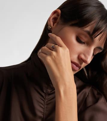 Bague Coccinelle Mini en or 9 ct, agate et diamants | Yvonne Léon