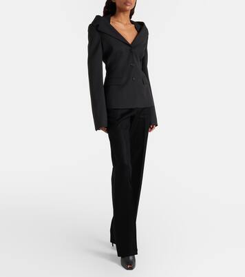 High-rise wool flared pants  | McQueen