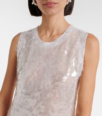 Minikleid aus Mesh mit Pailletten | Norma Kamali