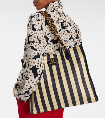 Borsa Laseine Large a righe | Valentino Garavani