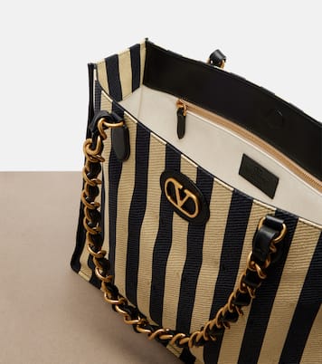 Borsa Laseine Large a righe | Valentino Garavani