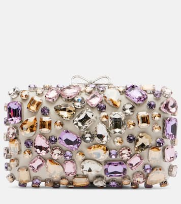 Crystal-embellished box clutch | Self-Portrait
