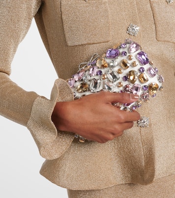 Crystal-embellished box clutch | Self-Portrait
