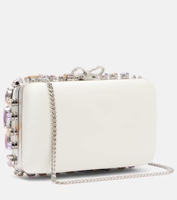 Crystal-embellished box clutch | Self-Portrait