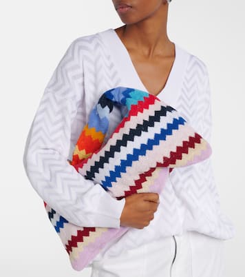 Zigzag cotton terry top-handle bag | Missoni