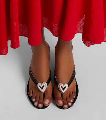 Wedge-Sandalen Double Heart aus Satin mit Kristallen | Mach & Mach