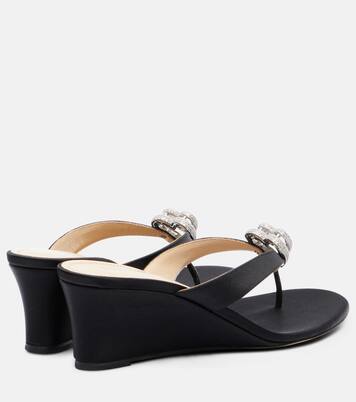 Wedge-Sandalen Double Heart aus Satin mit Kristallen | Mach & Mach