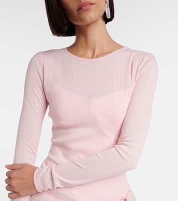 Pointelle sequined draped minidress | Area