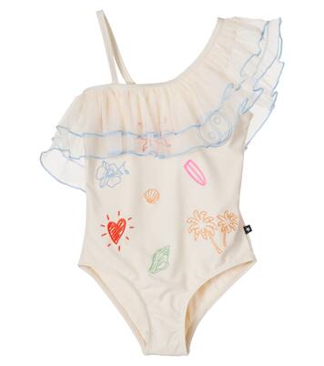 Nilla embroidered ruffled swimsuit  | Molo