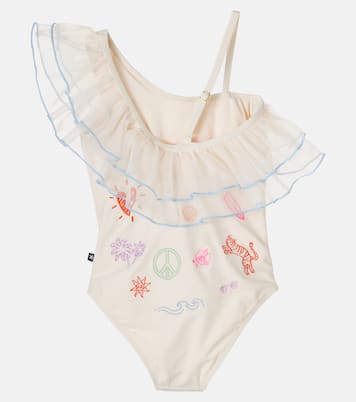 Nilla embroidered ruffled swimsuit  | Molo