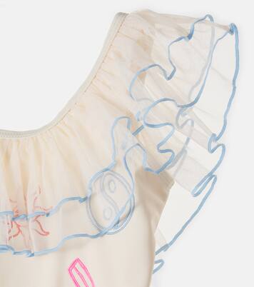 Nilla embroidered ruffled swimsuit  | Molo