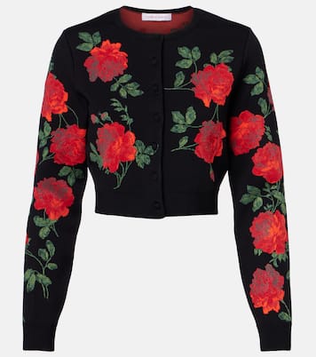 Floral cropped jacquard cardigan | Carolina Herrera