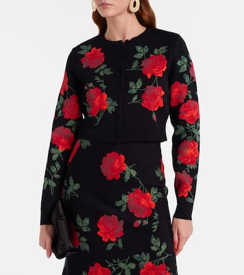 Floral cropped jacquard cardigan | Carolina Herrera