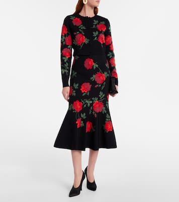 Floral cropped jacquard cardigan | Carolina Herrera