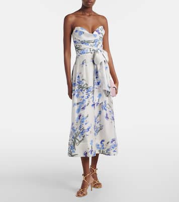 Vestido midi Bluebell floral drapeado | Rebecca Vallance
