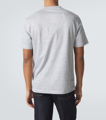 T-shirt rayé en lin et coton mélangés | Brioni