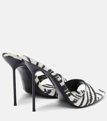 Lidia zebra-print canvas mules | Paris Texas