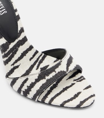 Lidia zebra-print canvas mules | Paris Texas
