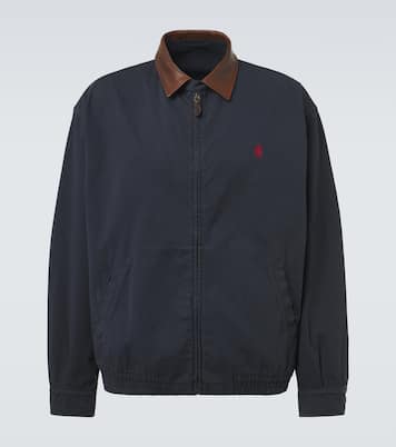 Blouson en coton à finitions en cuir | Prada