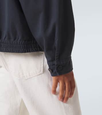 Blouson en coton à finitions en cuir | Prada