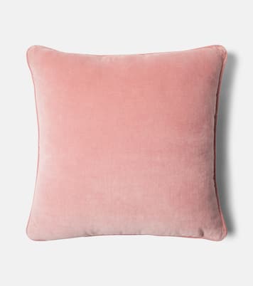 Embroidered cotton velvet cushion | Les-Ottomans