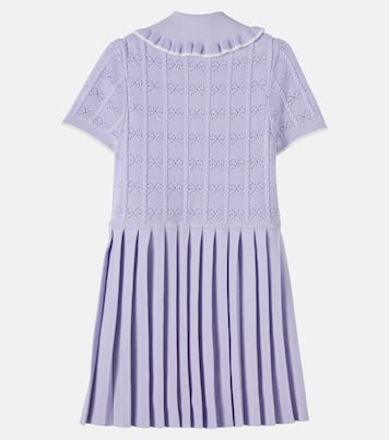 Pleated pointelle dress | Self-Portrait Kids
