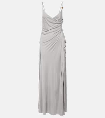 Medusa draped jersey cocktail dress | Versace