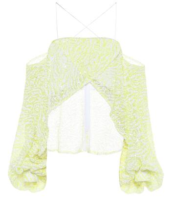 Top raccourci à sequins | Halpern