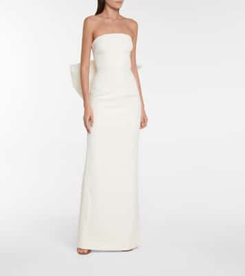 Robe longue de mariée Rosette en crêpe | Rebecca Vallance