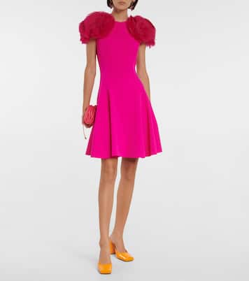 Robe en laine mélangée et tulle | Oscar de la Renta