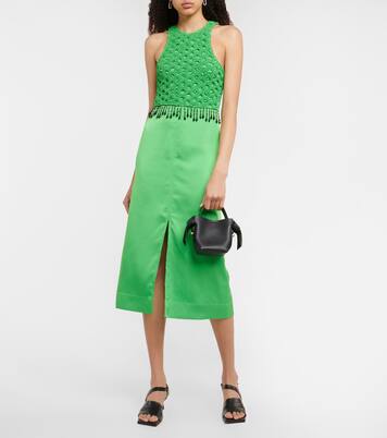 Verziertes Midikleid aus Satin | Ganni