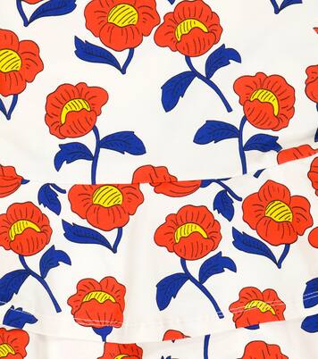 Flowers tiered cotton-blend jersey dress | Mini Rodini